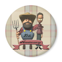 20th Wedding Anniversary Magnets