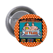 20th Wedding Anniversary Pinback Button