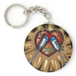 20th wedding anniversary square key chain