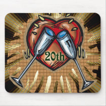 20th wedding anniversary square mouse mats