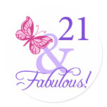 21 And Fabulous Birthday Sticker