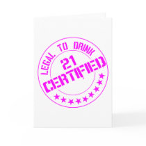 21 Birthday Item Certified Now 21-pink Cards