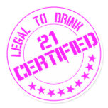 21 Birthday Item Certified Now 21-pink stickers