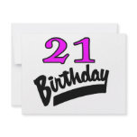21 Birthday Pink And Black invitations