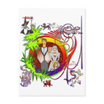 21 Century Wedding Couple wizard dragon postcards
