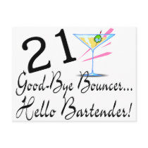 21 Good Bye Bouncer Hello Bartender Post Card
