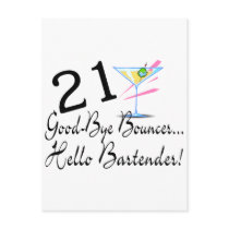 21 Good Bye Bouncer Hello Bartender Postcard