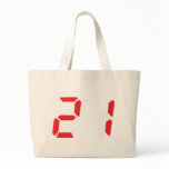 21 twenty-one red alarm clock digital number bags