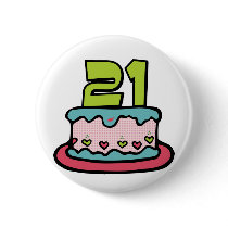 21 Year Old Birthday Cake Pin