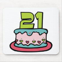 21 Year Old Birthday Cake Mousepad