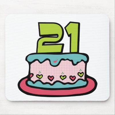 21 Year Old Birthday Cake Mousepad by Birthday_Bash
