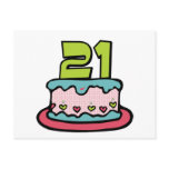 21 Year Old Birthday Cake Postcards