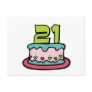 21 Year Old Birthday Cake Post Cards