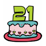 21 Year Old Birthday Cake t-shirts