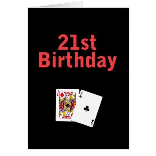 21st Birthday Black Jack Card