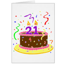 21st Birthday Cake Cards