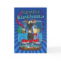 21st Birthday Card For Brother - Funky Mouse On A