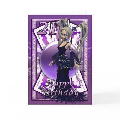 21st Birthday Card Gothic Doll, skuls, orb, cards by moonlake