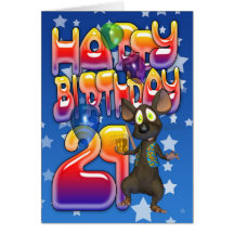 21st Birthday Card, Happy Birthday