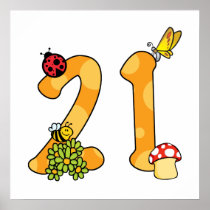 21st Birthday (Garden Theme) Print