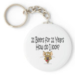 21st Birthday Gifts 21 Beers for 21 Years Key Chain