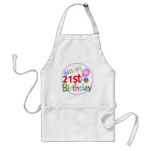 21st birthday greetings aprons