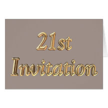 21st Birthday invitation twenty one  twenty first Cards