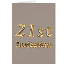 21st Birthday invitation twenty one  twenty first Card