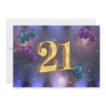 21st Birthday Party Invitation balloons