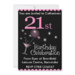 21st Birthday Party Invitation - Cocktail Glass