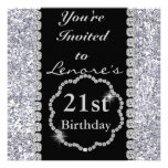 21st Birthday Party Invitation DIAMONDS & SPARKLES