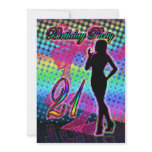 21st Birthday Party Invitation, Neon With Female S