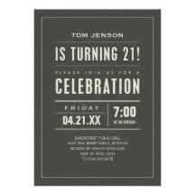 21st Birthday Party Invitations
