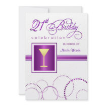 21st Birthday Party Invitations - with Monogram
