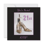 21st Birthday Party Leopard Shoe Invitation