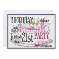 21st Birthday Party Personalised Invitation