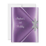 21st Birthday Party Purple Mauve Diamond Jewel invitations