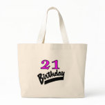 21st Birthday Pink And Black Canvas Bag
