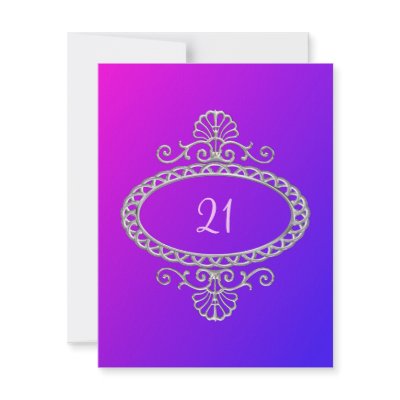 21st Birthday Pink Blue Tie Dye & Silver Metal Custom Invitation by Whodesign