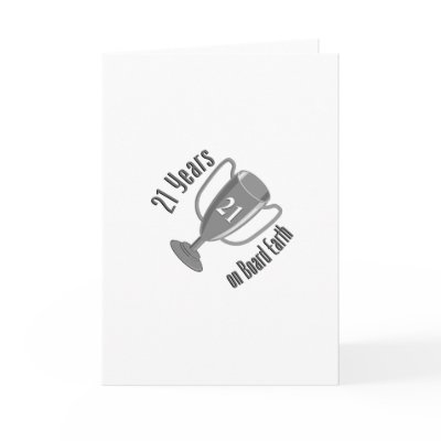 21st Birthday Present 21 years on Board Earth Cards by 21stbirthdaygifts