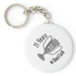 21st Birthday Present 21 years on Board Earth Keychains