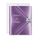 21st Birthday Purple Mauve Diamond Jewel 2 invitations