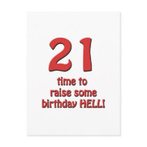 21st Birthday Raise Hell Post Card