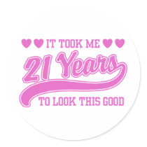 21st Birthday Round Stickers