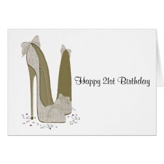 21st Birthday Stiletto Shoes Greeting Card