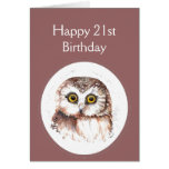 21st Birthday Who Loves You, Cute Owl Humour Card