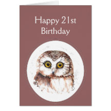 21st Birthday Who Loves You, Cute Owl Humour Card