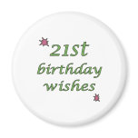 21st Birthday Wishes magnets