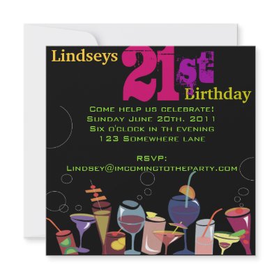 21st Happy Birthday Party Invitation Invite by Marlalove73