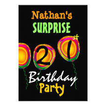 21st SURPRISE Birthday Party Balloons Invitation